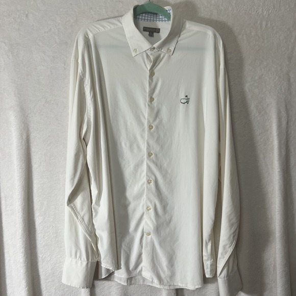 Peter Millar Other - Peter Millar Summer Comfort Performance Button Down Shirt White Nationals - XL
